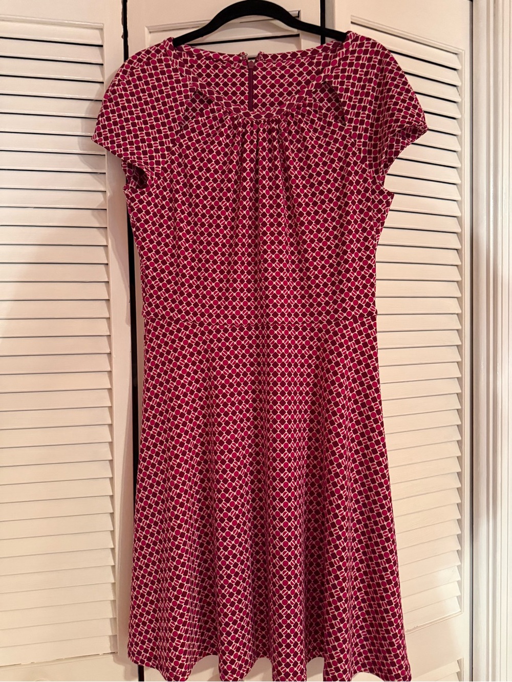 Michael Kors Pink Geo Design Cap-Sleeve Fit-and-Flare Dress